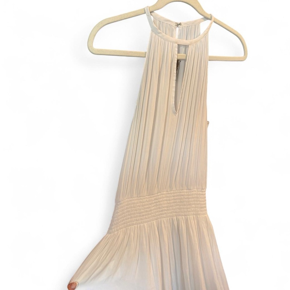 Ramy Brook Sleeveless Keyhole Halter White Tiered Maxi Dress XS Summer Bridal - Picture 2 of 6